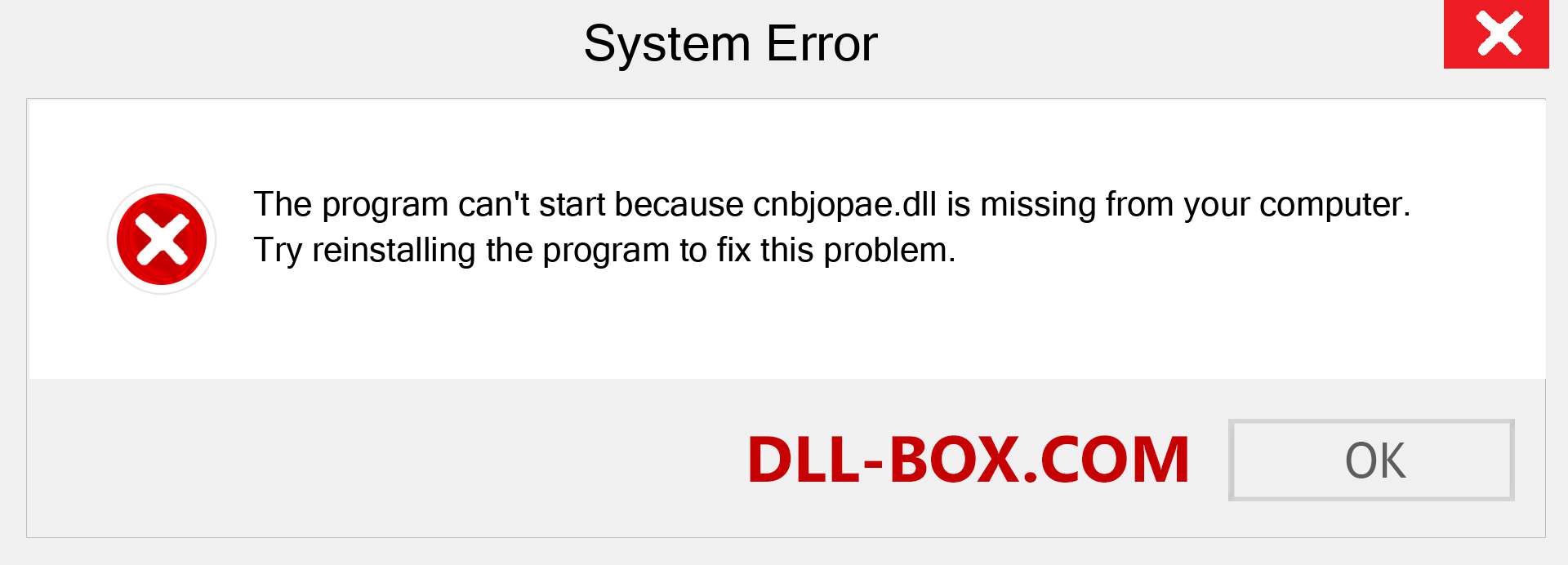  cnbjopae.dll file is missing?. Download for Windows 7, 8, 10 - Fix  cnbjopae dll Missing Error on Windows, photos, images