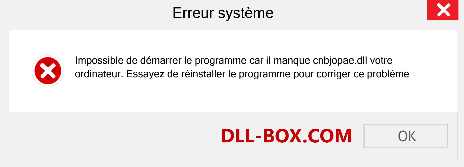 Le fichier cnbjopae.dll est manquant ?. Télécharger pour Windows 7, 8, 10 - Correction de l'erreur manquante cnbjopae dll sur Windows, photos, images